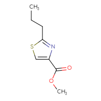 Chemical structure of methyl 2-propyl-1,3-thiazole-4-carboxylate - CSSB00013009822