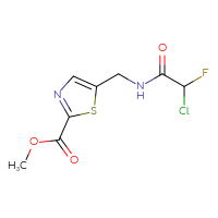 Chemical structure of methyl 5-[(2-chloro-2-fluoroacetamido)methyl]-1,3-thiazole-2-carboxylate - CSSB21332055136