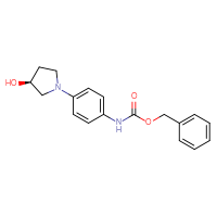 Chemical structure of benzyl N-{4-[(3S)-3-hydroxypyrrolidin-1-yl]phenyl}carbamate - CSSB03496565283