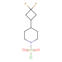Chemical structure of 4-(3,3-difluorocyclobutyl)piperidine-1-sulfonyl chloride - CSSB14959847470