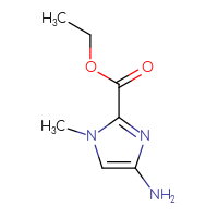 Chemical structure of ethyl 4-amino-1-methyl-1H-imidazole-2-carboxylate - CSSB00000055551