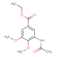 Chemical structure of ethyl 3-acetamido-4,5-dimethoxybenzoate - CSSB02013192778