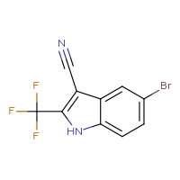 Chemical structure of 5-bromo-2-(trifluoromethyl)-1H-indole-3-carbonitrile - CSSB00010257623