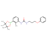 Chemical structure of 3-[2-methyl-3-(4,4,5,5-tetramethyl-1,3,2-dioxaborolan-2-yl)phenyl]-1-(3-phenoxypropyl)urea - CSSB21332063834