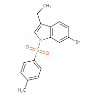 Chemical structure of 6-bromo-3-ethyl-1-(4-methylbenzenesulfonyl)-1H-indole - CSSB21332171050