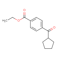 Chemical structure of ethyl 4-cyclopentanecarbonylbenzoate - CSSB00020569535