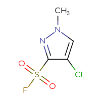 Chemical structure of 4-chloro-1-methyl-1H-pyrazole-3-sulfonyl fluoride - CSSB14988872580