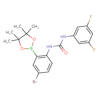 Chemical structure of 3-[4-bromo-2-(4,4,5,5-tetramethyl-1,3,2-dioxaborolan-2-yl)phenyl]-1-(3,5-difluorophenyl)urea - CSSB21332131658