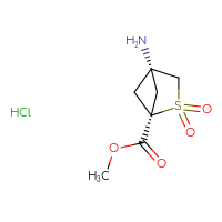 Chemical structure of methyl (1r,4r)-4-amino-2,2-dioxo-2λ⁶-thiabicyclo[2.1.1]hexane-1-carboxylate hydrochloride - CSSB21381578368