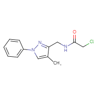 Chemical structure of 2-chloro-N-[(4-methyl-1-phenyl-1H-pyrazol-3-yl)methyl]acetamide - CSSB21332047513
