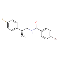 Chemical structure of 4-bromo-N-[(2S)-2-(4-fluorophenyl)propyl]benzamide - CSSB21432555147