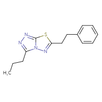 Chemical structure of 6-(2-phenylethyl)-3-propyl-[1,2,4]triazolo[3,4-b][1,3,4]thiadiazole - CSSB00121609499