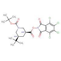 Chemical structure of rac-1-tert-butyl 3-(4,5,6,7-tetrachloro-1,3-dioxo-2,3-dihydro-1H-isoindol-2-yl) (3R,5R)-5-tert-butylpiperidine-1,3-dicarboxylate - CSSB20620685227