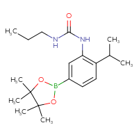 Chemical structure of 1-[2-(propan-2-yl)-5-(4,4,5,5-tetramethyl-1,3,2-dioxaborolan-2-yl)phenyl]-3-propylurea - CSSB20784021050