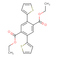 Chemical structure of 1,4-diethyl 2,5-bis(thiophen-2-yl)benzene-1,4-dicarboxylate - CSSB20621212969