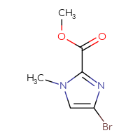 Chemical structure of methyl 4-bromo-1-methyl-1H-imidazole-2-carboxylate - CSSB00010173829