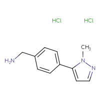 Chemical structure of 1-[4-(1-methyl-1H-pyrazol-5-yl)phenyl]methanamine dihydrochloride - CSSB14828291165