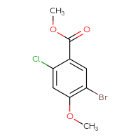Chemical structure of methyl 5-bromo-2-chloro-4-methoxybenzoate - CSSB00020744745