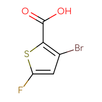 Chemical structure of 3-bromo-5-fluorothiophene-2-carboxylic acid - CSSB02495365356