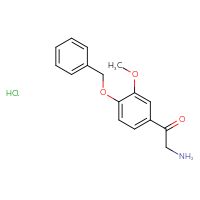 Chemical structure of 2-amino-1-[4-(benzyloxy)-3-methoxyphenyl]ethan-1-one hydrochloride - CSSB00010686968