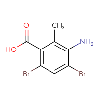 Chemical structure of 3-amino-4,6-dibromo-2-methylbenzoic acid - CSSB00015944610