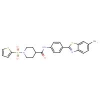 Chemical structure of N-[4-(6-methyl-1,3-benzothiazol-2-yl)phenyl]-1-(thiophene-2-sulfonyl)piperidine-4-carboxamide - CSSB00027983405