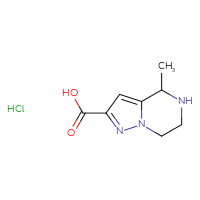 Chemical structure of 4-methyl-4H,5H,6H,7H-pyrazolo[1,5-a]pyrazine-2-carboxylic acid hydrochloride - CSSB14929179824