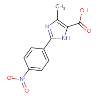 Chemical structure of 4-methyl-2-(4-nitrophenyl)-1H-imidazole-5-carboxylic acid - CSSB00020649480