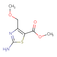 Chemical structure of methyl 2-amino-4-(methoxymethyl)-1,3-thiazole-5-carboxylate - CSSB00000727981