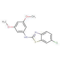 Chemical structure of 6-chloro-N-(3,5-dimethoxyphenyl)-1,3-benzothiazol-2-amine - CSSB00020652196