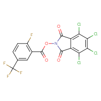 Chemical structure of 4,5,6,7-tetrachloro-1,3-dioxo-2,3-dihydro-1H-isoindol-2-yl 2-fluoro-5-(trifluoromethyl)benzoate - CSSB20270035227