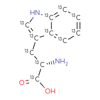 Chemical structure of (2S)-3-[(2,3,3a,4,5,6,7,7a-¹³C₈)-1H-indol-3-yl]-2-amino(1,2,3-¹³C₃)propanoic acid - CSSB02515455904