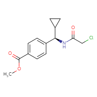 Chemical structure of methyl 4-[(R)-(2-chloroacetamido)(cyclopropyl)methyl]benzoate - CSSB21332082538