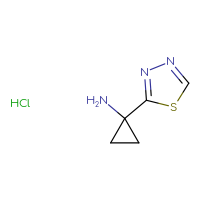 Chemical structure of 1-(1,3,4-thiadiazol-2-yl)cyclopropan-1-amine hydrochloride - CSSB00020683176