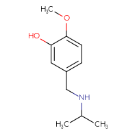 Chemical structure of 2-methoxy-5-{[(propan-2-yl)amino]methyl}phenol - CSSB00000195798
