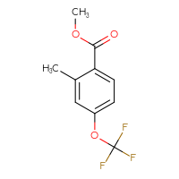 Chemical structure of methyl 2-methyl-4-(trifluoromethoxy)benzoate - CSSB00010151247