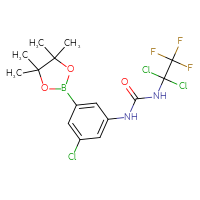 Chemical structure of 1-[3-chloro-5-(4,4,5,5-tetramethyl-1,3,2-dioxaborolan-2-yl)phenyl]-3-(1,1-dichloro-2,2,2-trifluoroethyl)urea - CSSB21332162177