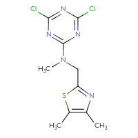 Chemical structure of 4,6-dichloro-N-[(4,5-dimethyl-1,3-thiazol-2-yl)methyl]-N-methyl-1,3,5-triazin-2-amine - CSSB00044729385
