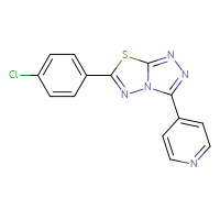 Chemical structure of 4-[6-(4-chlorophenyl)-[1,2,4]triazolo[3,4-b][1,3,4]thiadiazol-3-yl]pyridine - CSSB00121648930