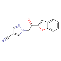 Chemical structure of 1-[2-(1-benzofuran-2-yl)-2-oxoethyl]-1H-pyrazole-4-carbonitrile - CSSB00009710774