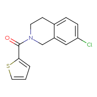 Chemical structure of 7-chloro-2-(thiophene-2-carbonyl)-1,2,3,4-tetrahydroisoquinoline - CSSB02006686030