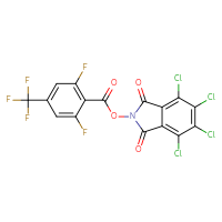 Chemical structure of 4,5,6,7-tetrachloro-1,3-dioxo-2,3-dihydro-1H-isoindol-2-yl 2,6-difluoro-4-(trifluoromethyl)benzoate - CSSB20270079289