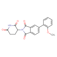 Chemical structure of 2-(2,6-dioxopiperidin-3-yl)-5-(2-methoxyphenyl)-2,3-dihydro-1H-isoindole-1,3-dione - CSSB06581811666