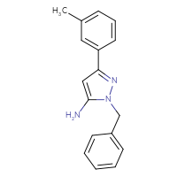 Chemical structure of 1-benzyl-3-(3-methylphenyl)-1H-pyrazol-5-amine - CSSB00000736489