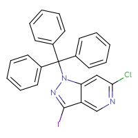 Chemical structure of 6-chloro-3-iodo-1-(triphenylmethyl)-1H-pyrazolo[4,3-c]pyridine - CSSB00025713943