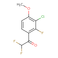 Chemical structure of 1-(3-chloro-2-fluoro-4-methoxyphenyl)-2,2-difluoroethan-1-one - CSSB20813991994