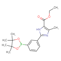 Chemical structure of ethyl 4-methyl-2-[3-(4,4,5,5-tetramethyl-1,3,2-dioxaborolan-2-yl)phenyl]-1H-imidazole-5-carboxylate - CSSB02516459729