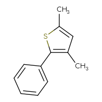 Chemical structure of 3,5-dimethyl-2-phenylthiophene - CSSB00000069294