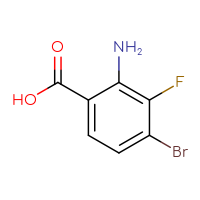 Chemical structure of 2-amino-4-bromo-3-fluorobenzoic acid - CSSB00010982723