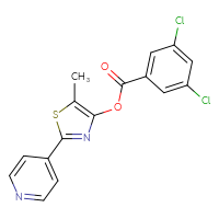 Chemical structure of 5-methyl-2-(pyridin-4-yl)-1,3-thiazol-4-yl 3,5-dichlorobenzoate - CSSB00138421802
